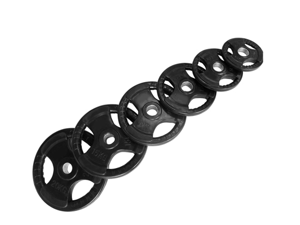 孔手抓包胶杠铃片